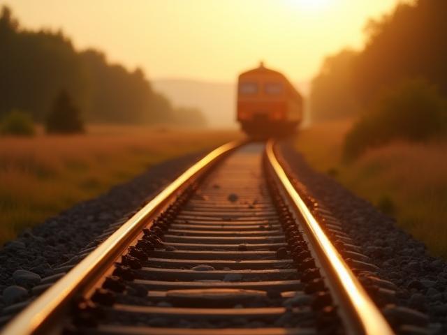 Railway tracks and train travel concept for budget travelers