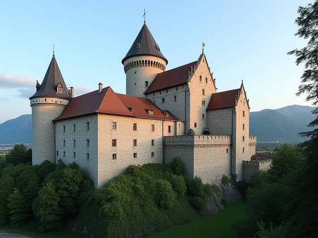 Karlštejn Castle with its imposing medieval towers and walls