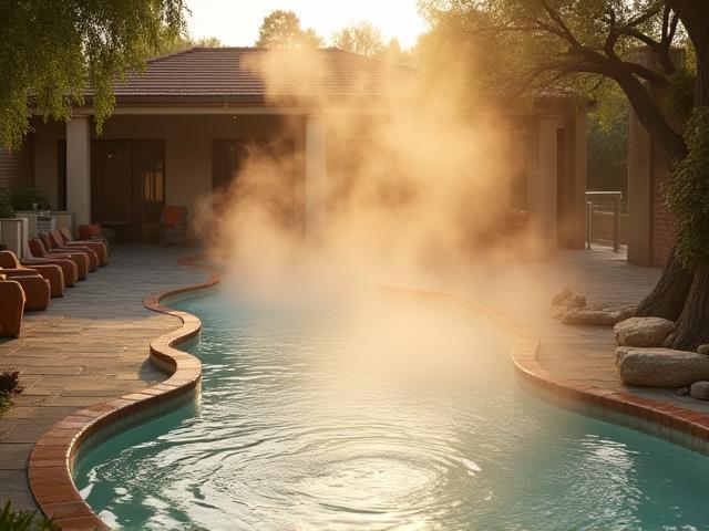 Relaxing spa scene at Carlsbad wellness resort with hot springs