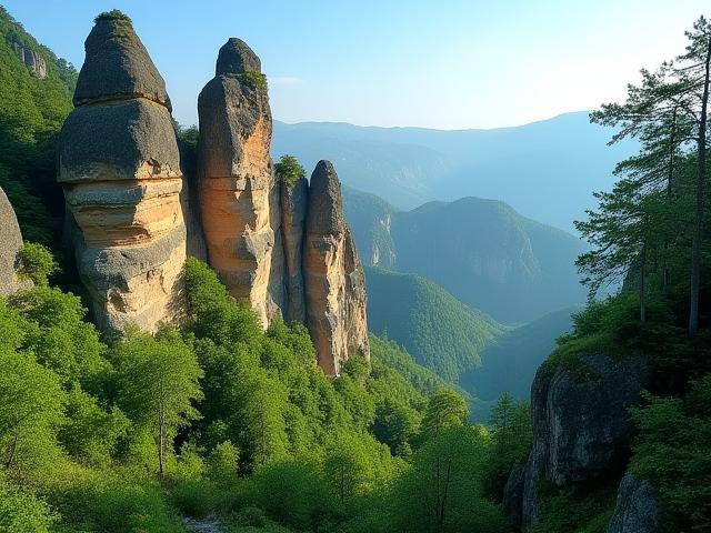 Dramatic sandstone rock formations in Bohemian Switzerland National Park